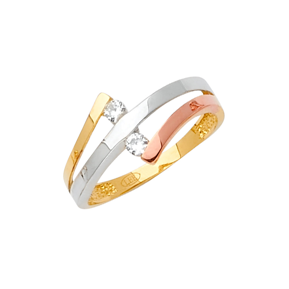 14K 3C FANCY CZ RING