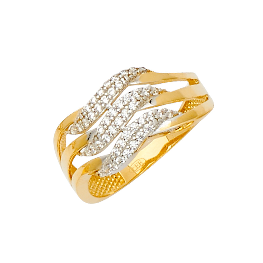 14K 2T FANCY CZ RING
