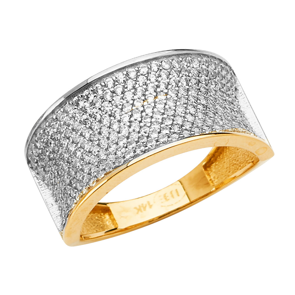 14K 2T MPAVE LADIES CZ RING