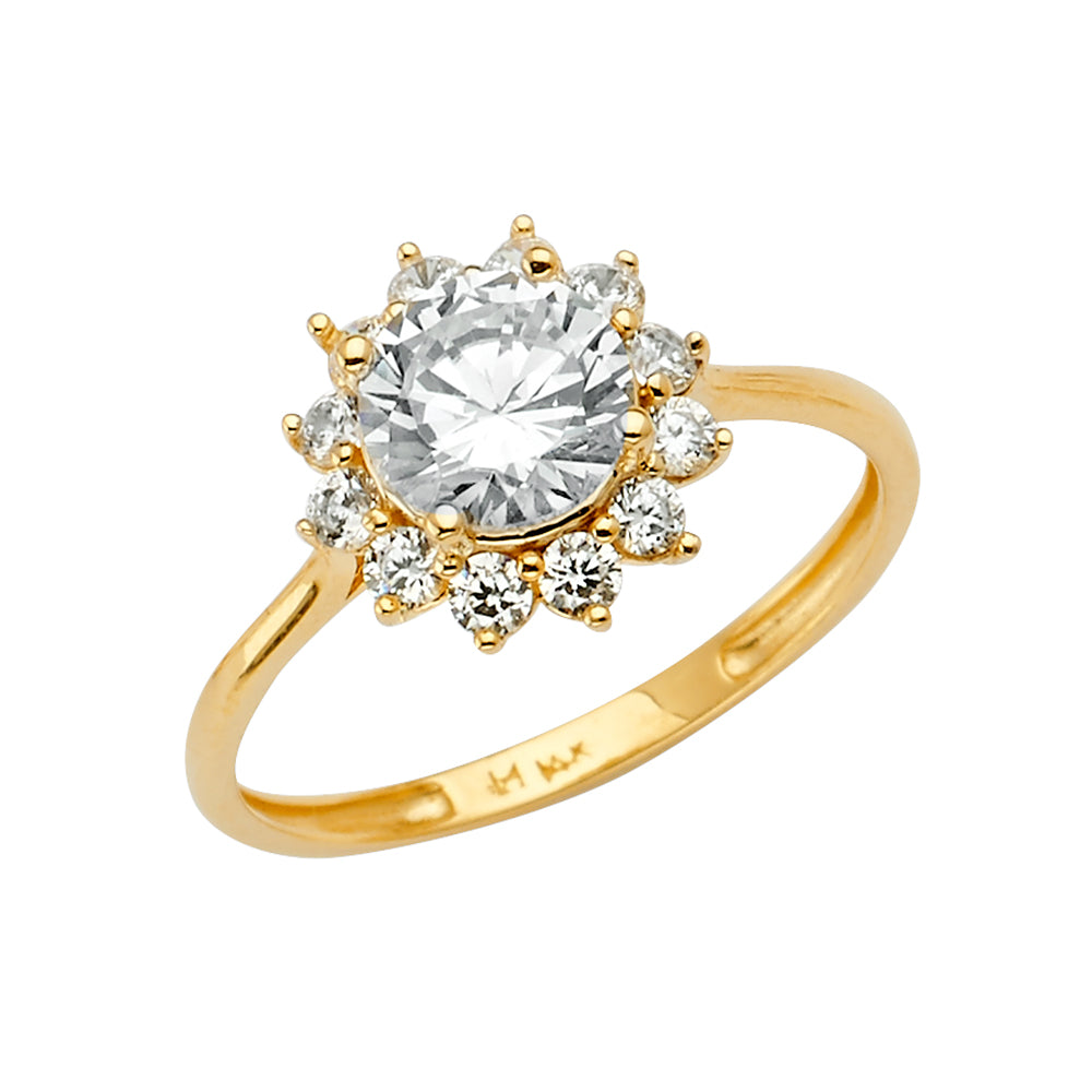 14KY CZ Engagement Ring