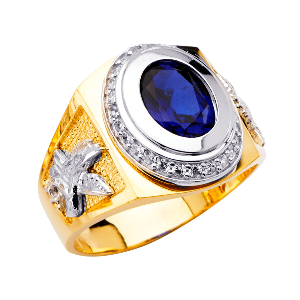 14K 2Tone Men's CZ Ring