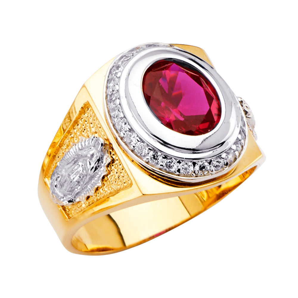14K 2Tone Men's CZ Ring
