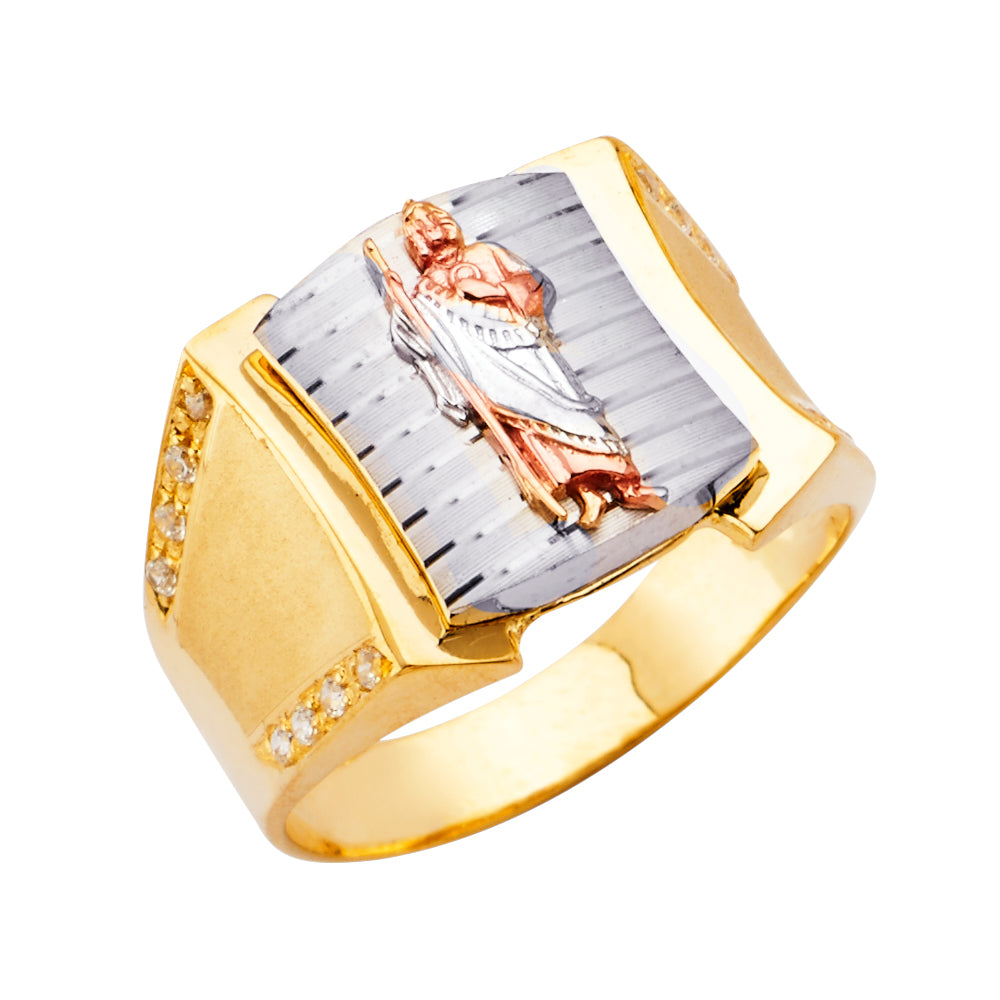 14K 3Color San Judas Ring