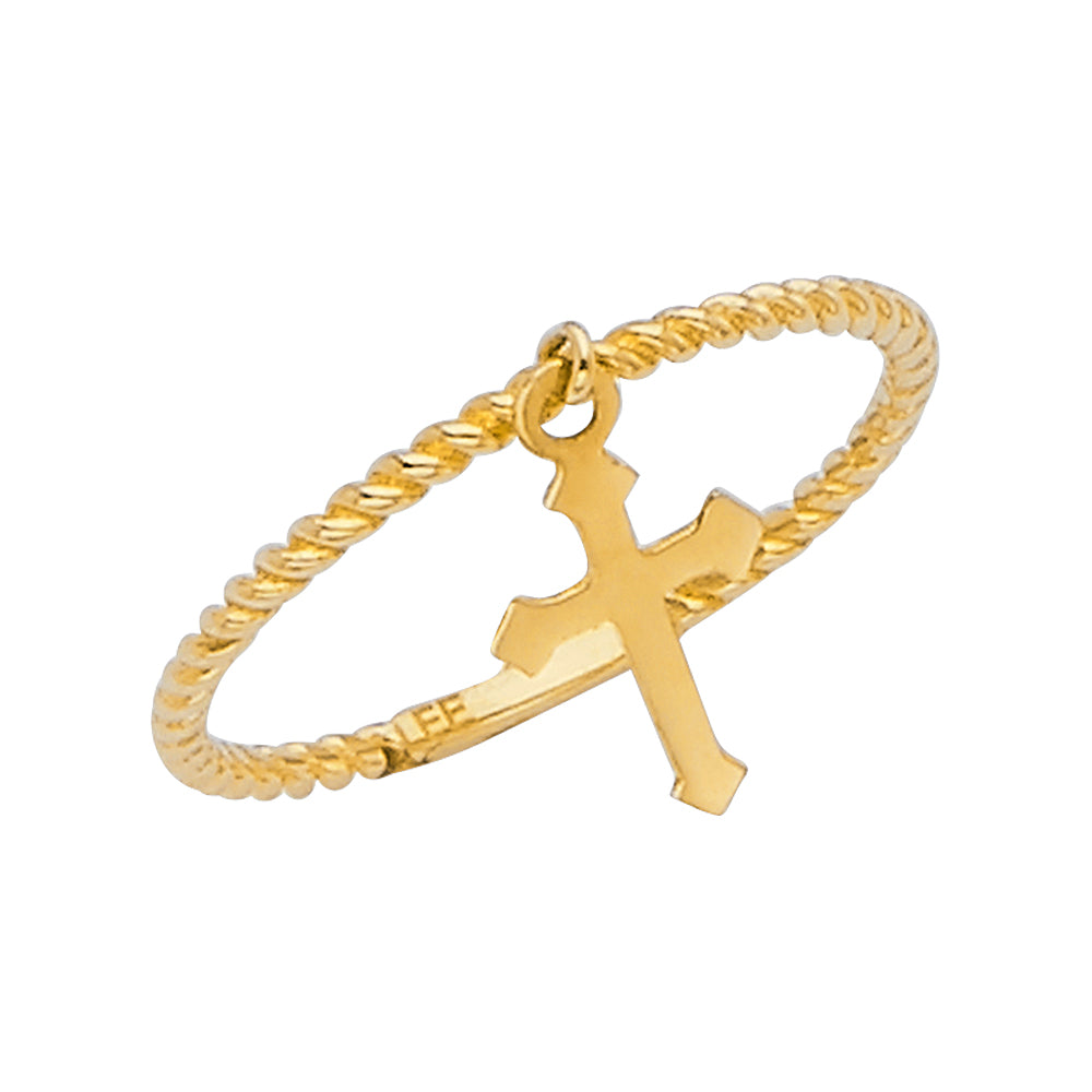 14KY Ring w/Hanging Cross