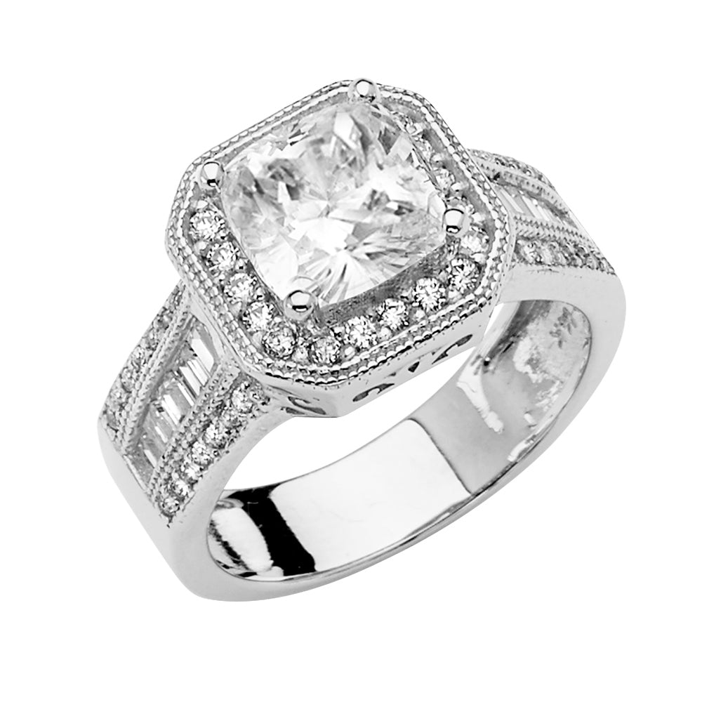 14KW CZ ENGAGEMENT RING
