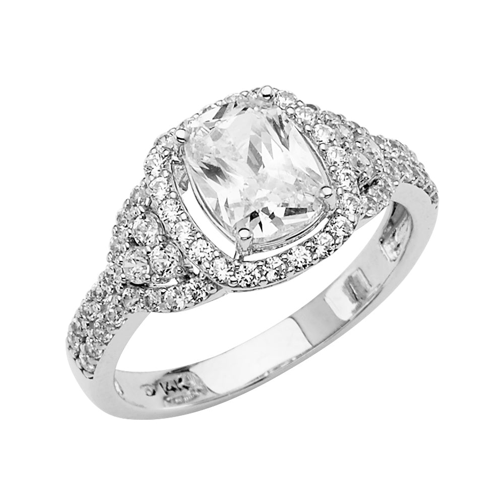 14KW CZ ENGAGEMENT RING