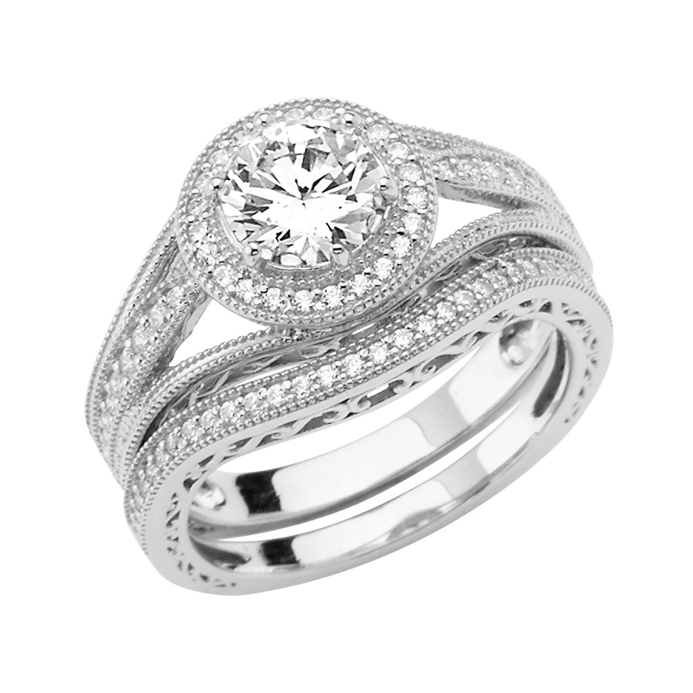 14KW CZ ENGAGEMENT RING