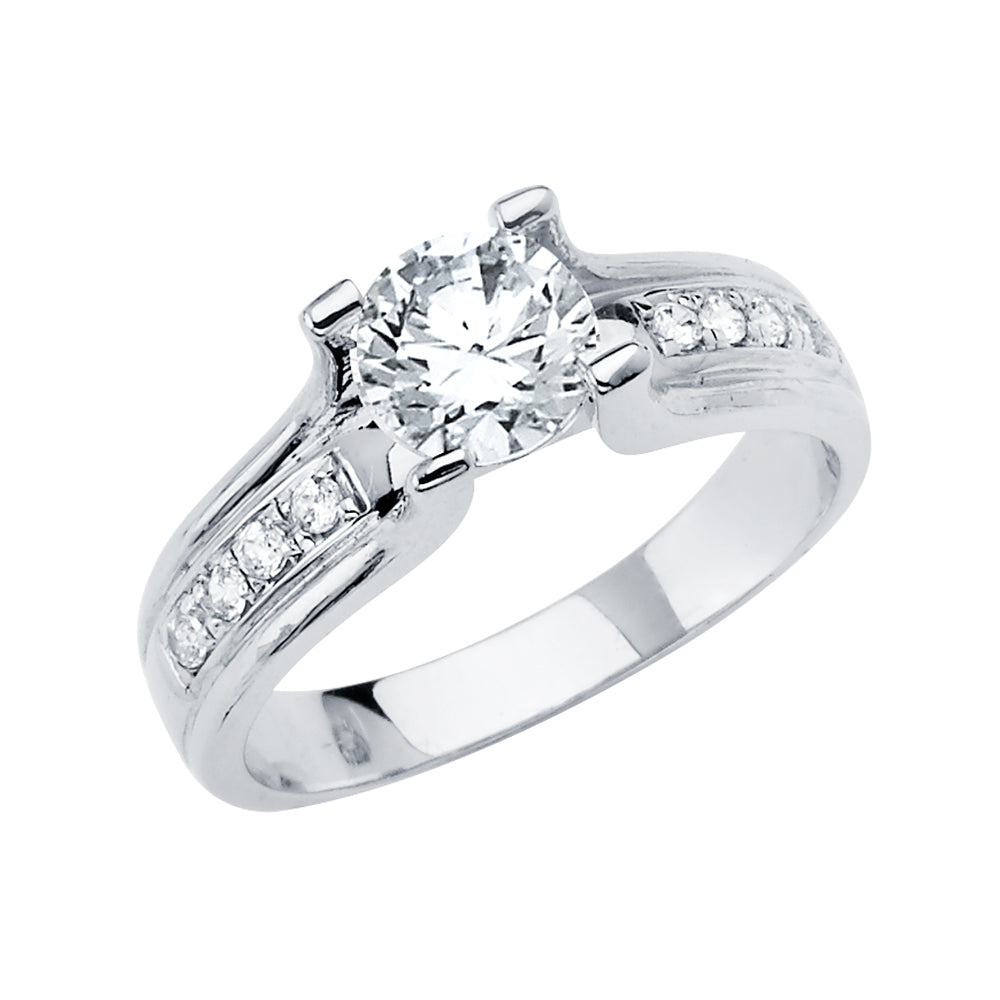 14KW CZ ENGAGEMENT RING