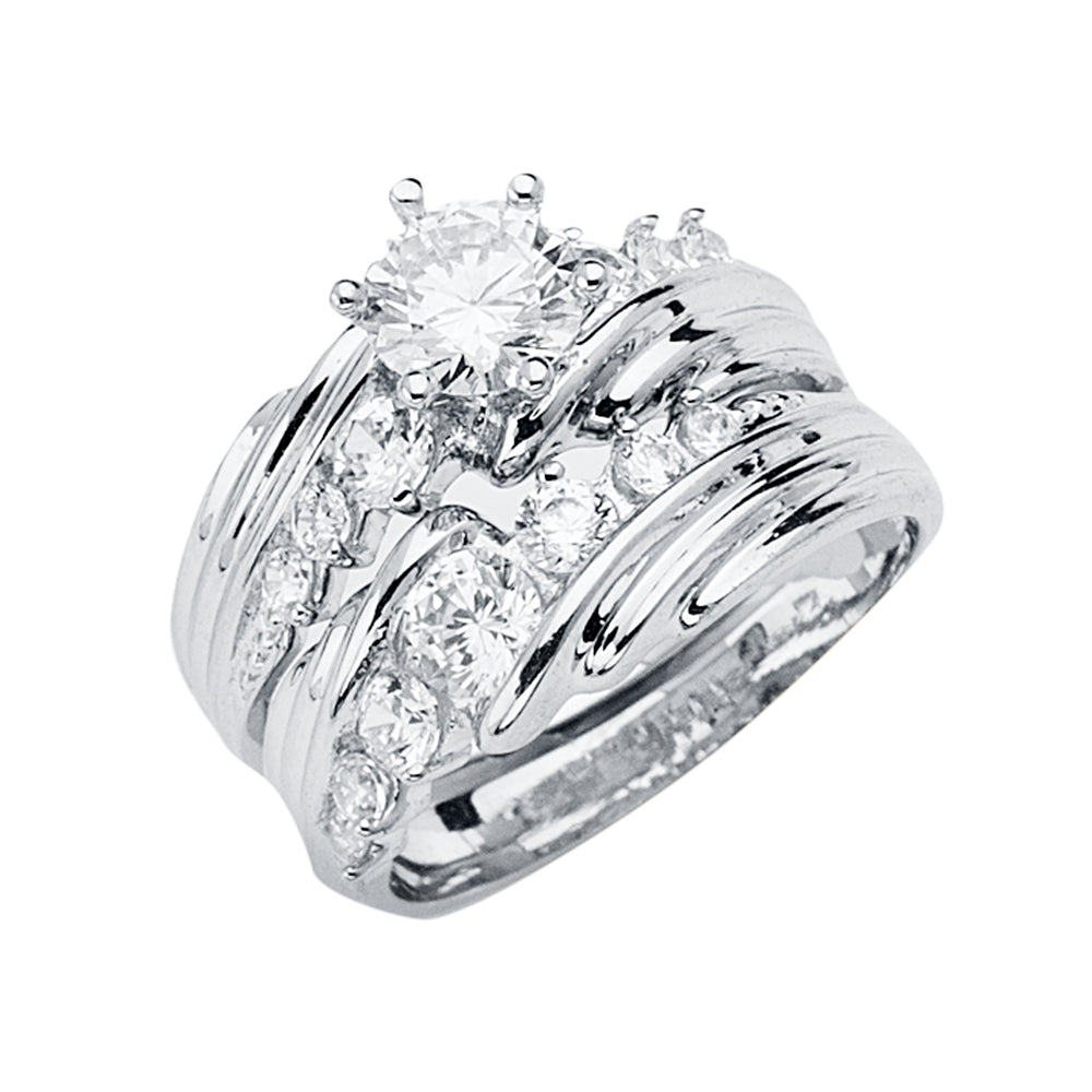 14KW CZ Engagement Ring / Trio Set