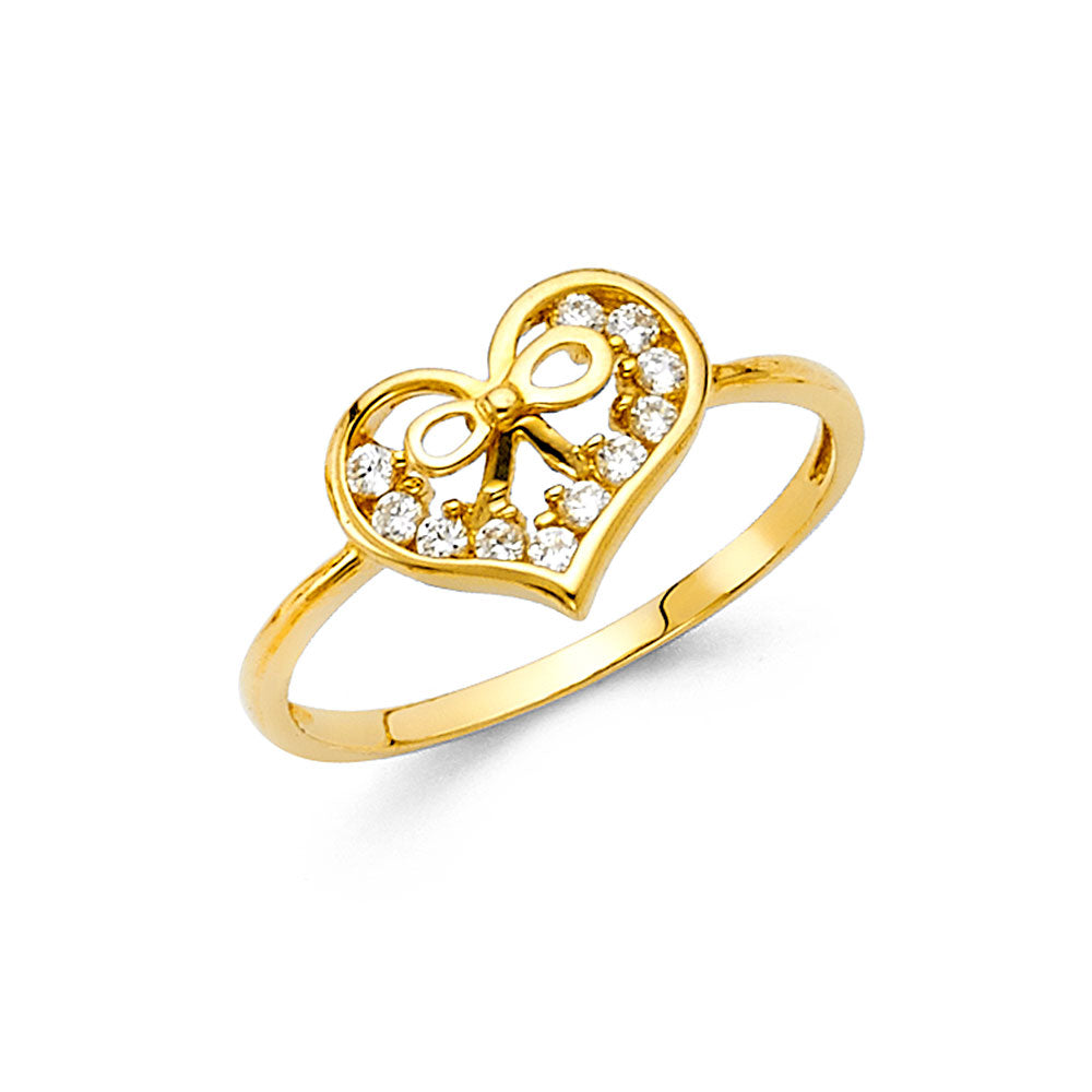 14KY CZ HEART RING