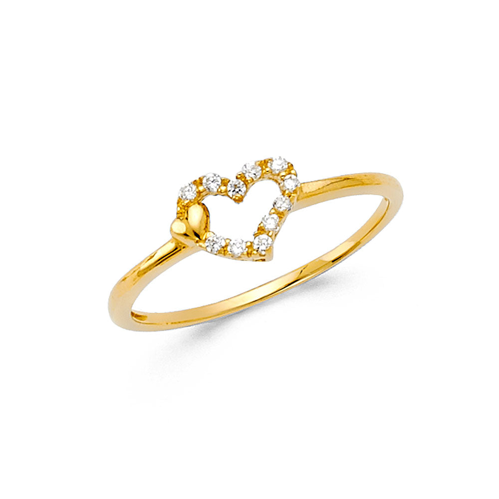 14KY CZ HEART RING