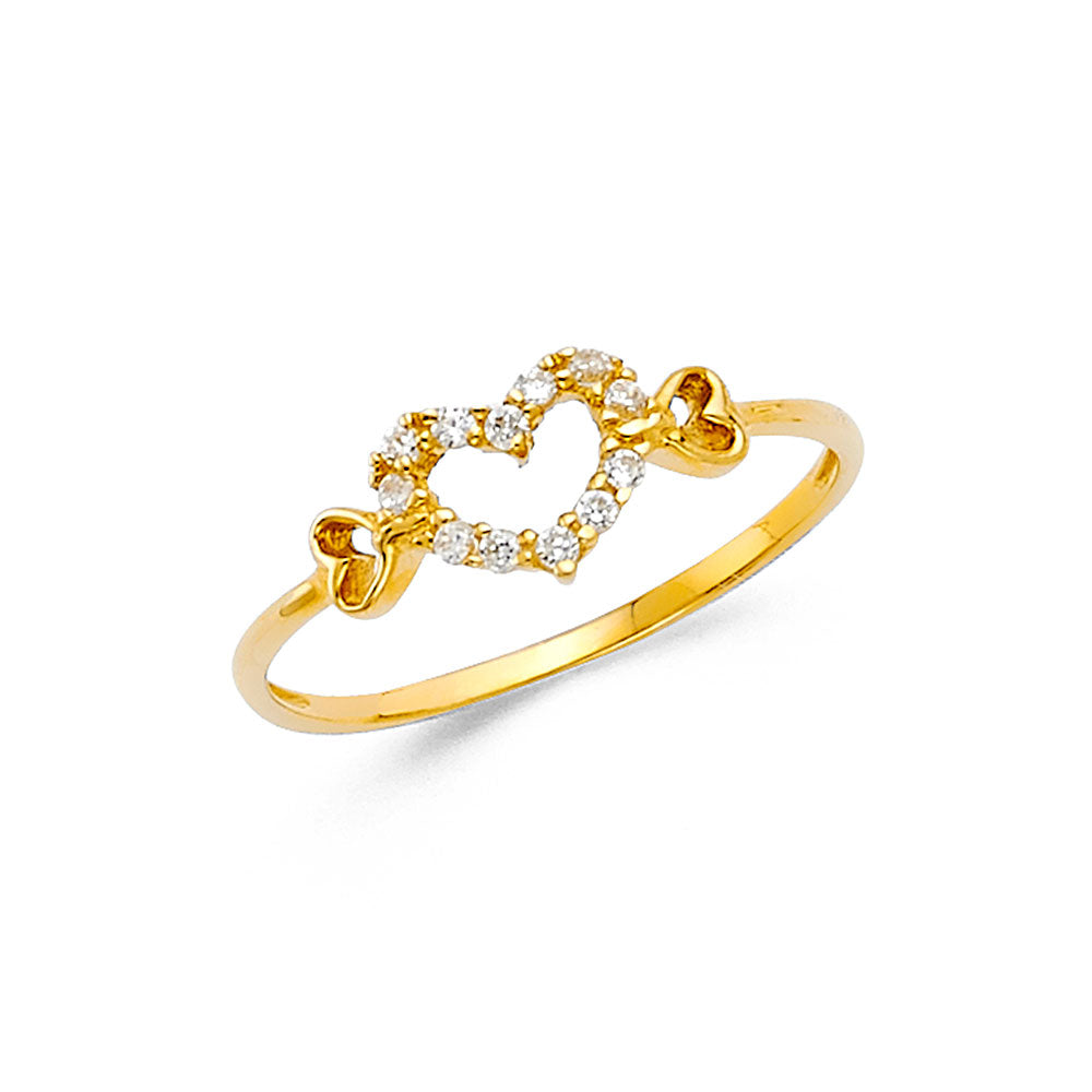 14KY CZ HEART RING