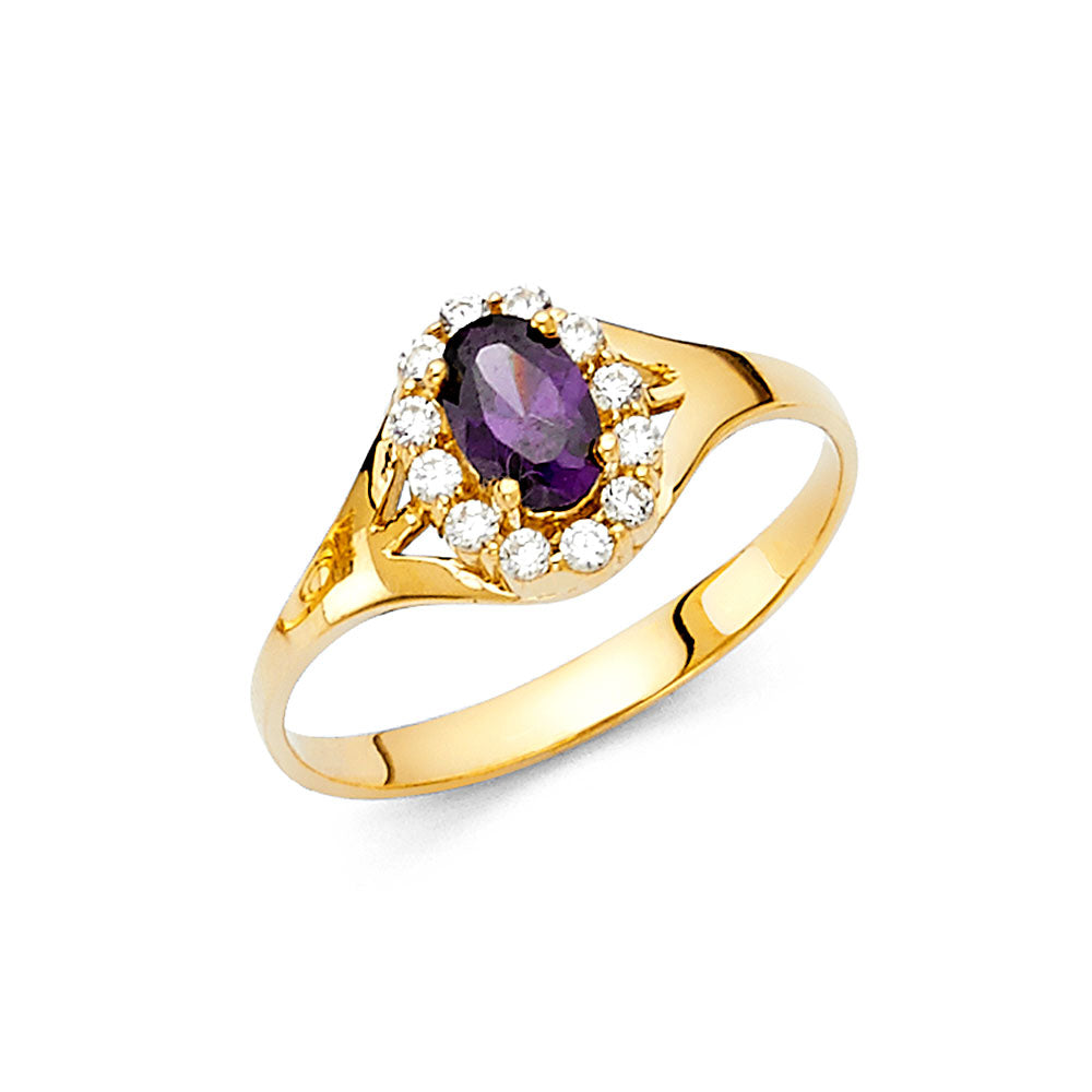 14KY LADIES CZ RING