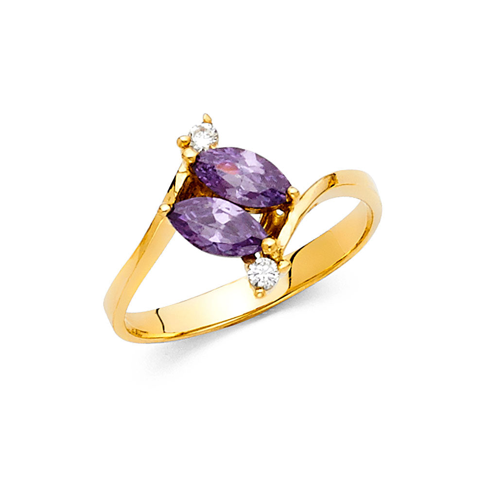 14KY LADIES CZ RING