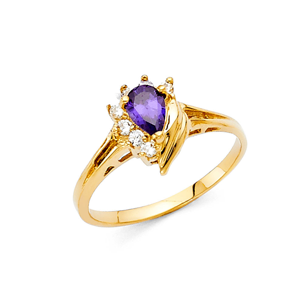 14KY LADIES CZ RING