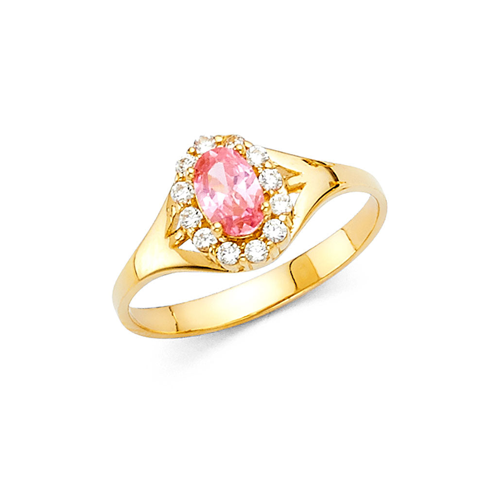 14KY LADIES CZ RING