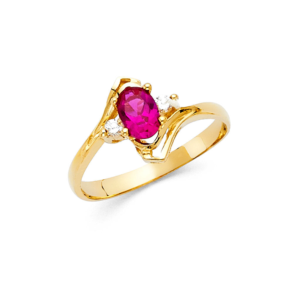 14KY LADIES CZ RING
