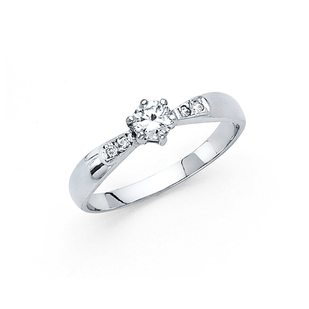 14KW CZ ENGAGEMENT RING