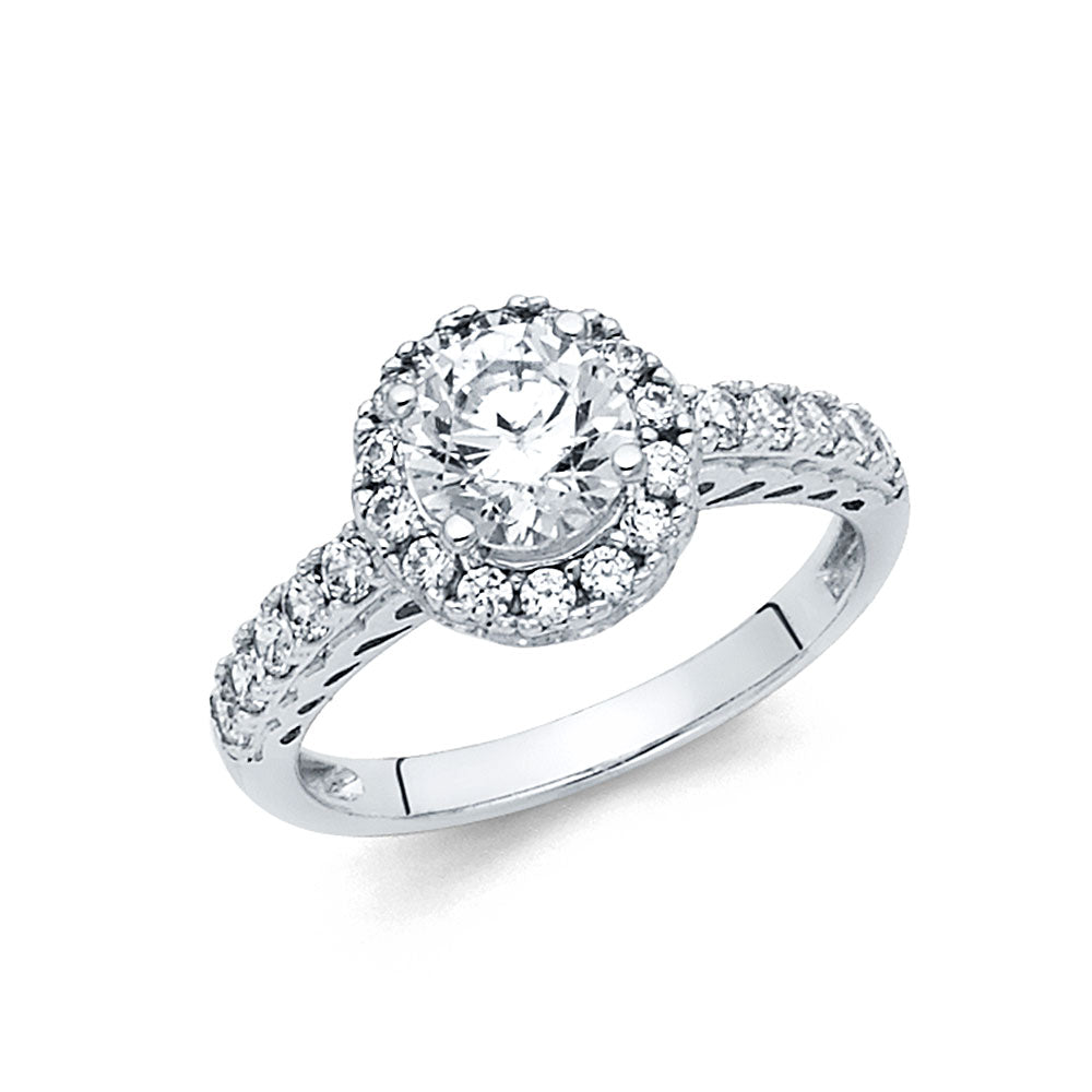14KW CZ ENGAGEMENT RING