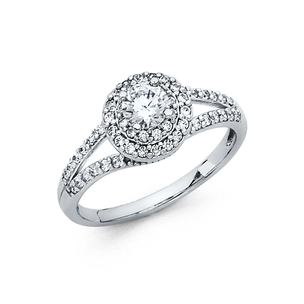 14KW CZ ENGAGEMENT RING