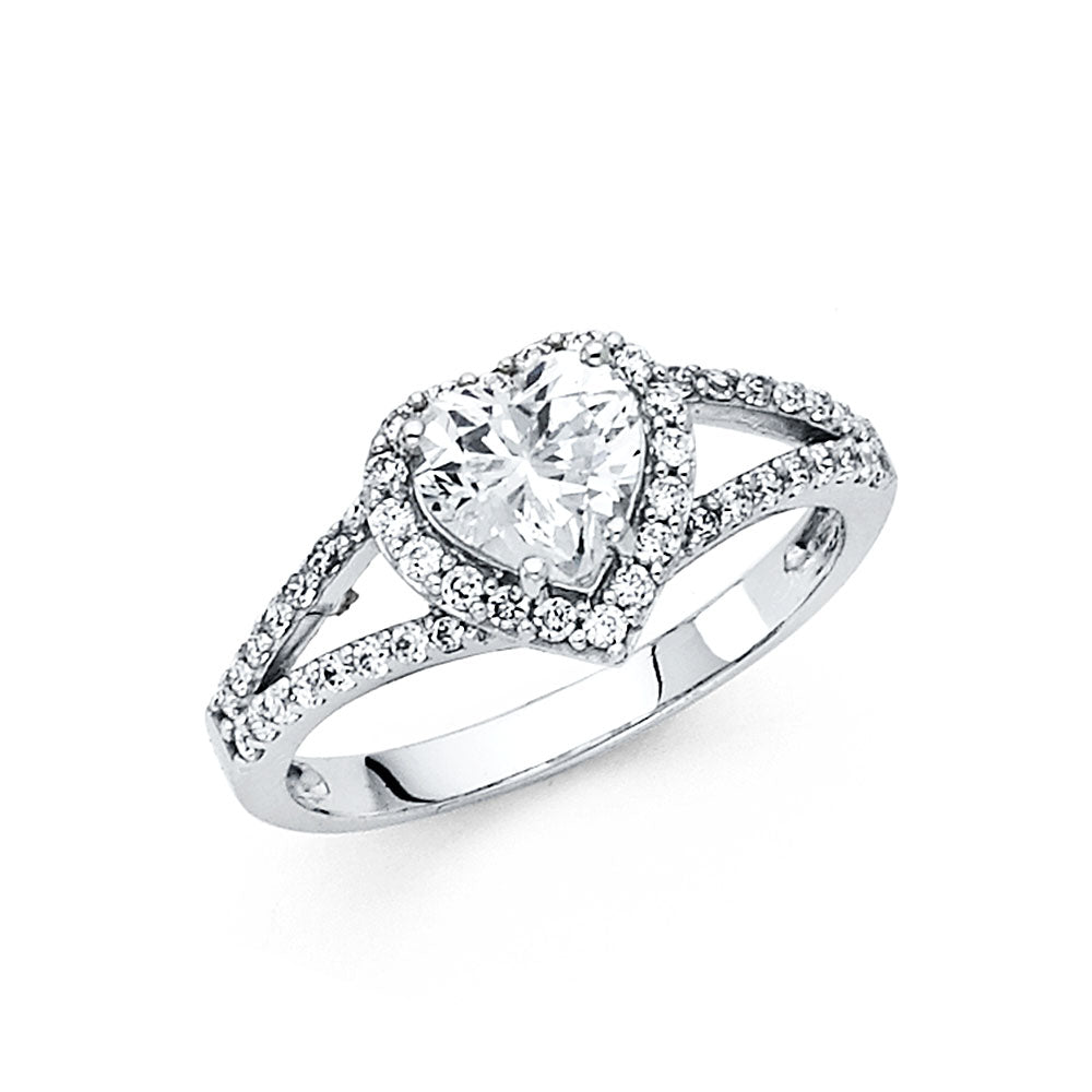 14KW CZ ENGAGEMENT RING