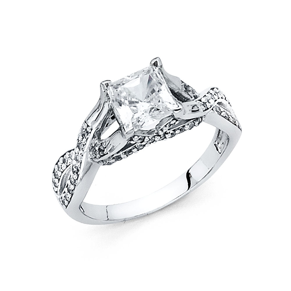 14KW CZ ENGAGEMENT RING