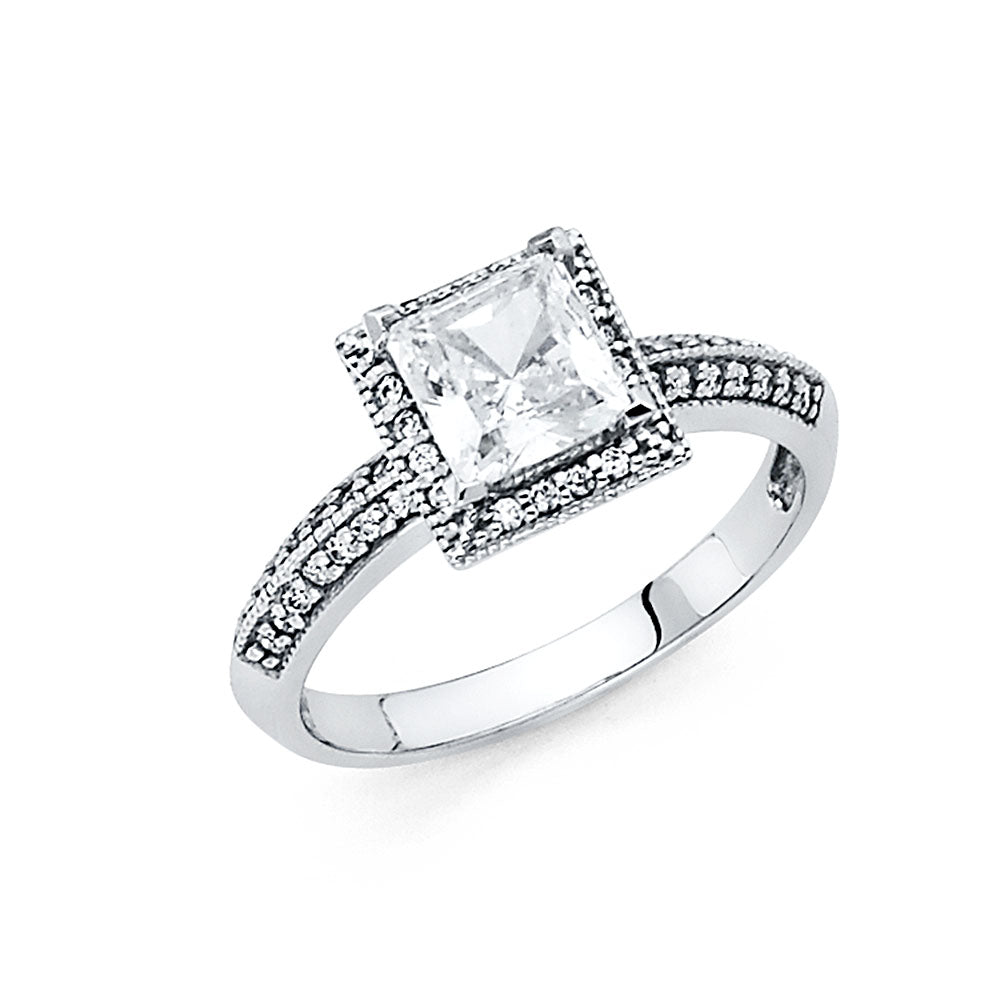 14KW CZ ENGAGEMENT RING