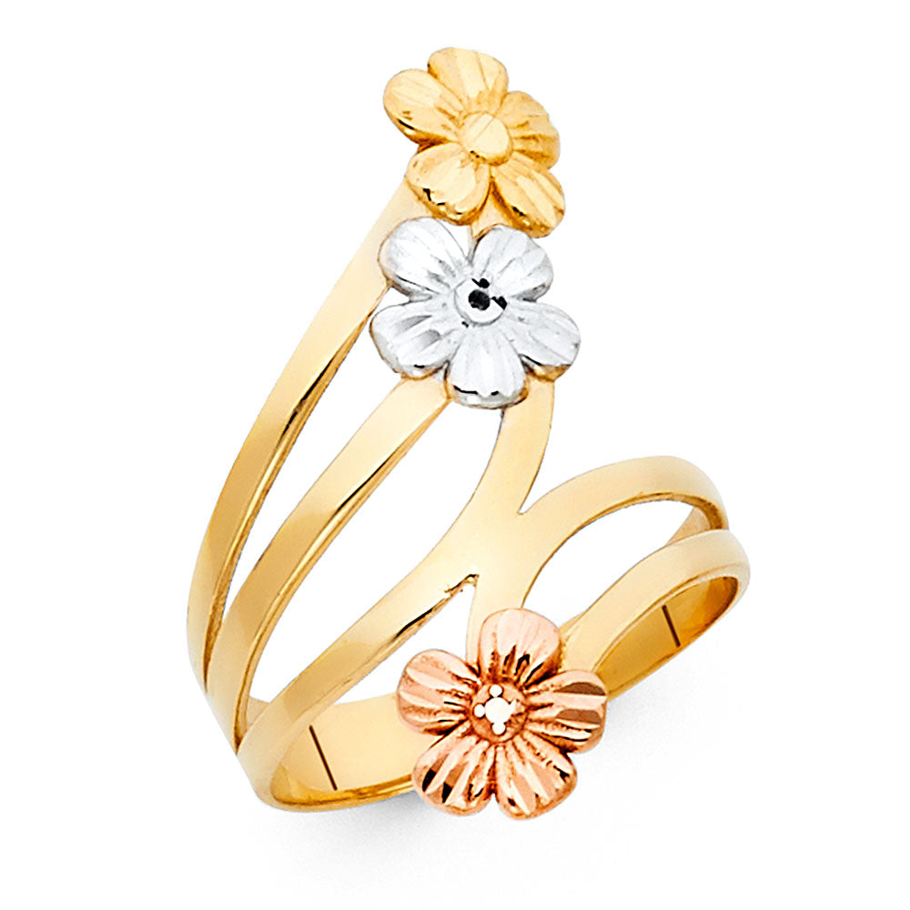 14K 3C FLOWER RINGS