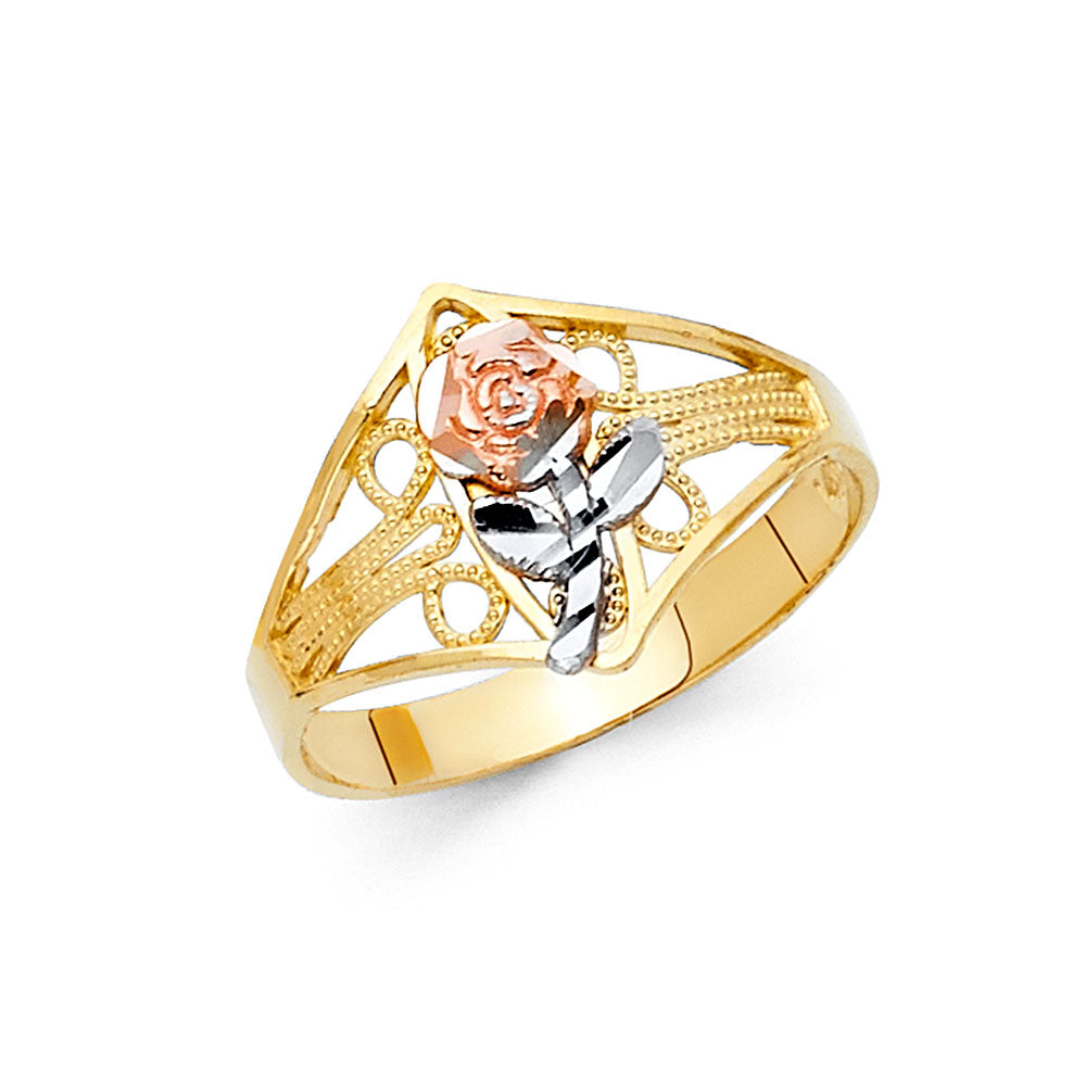 14K 3C FLOWER RINGS