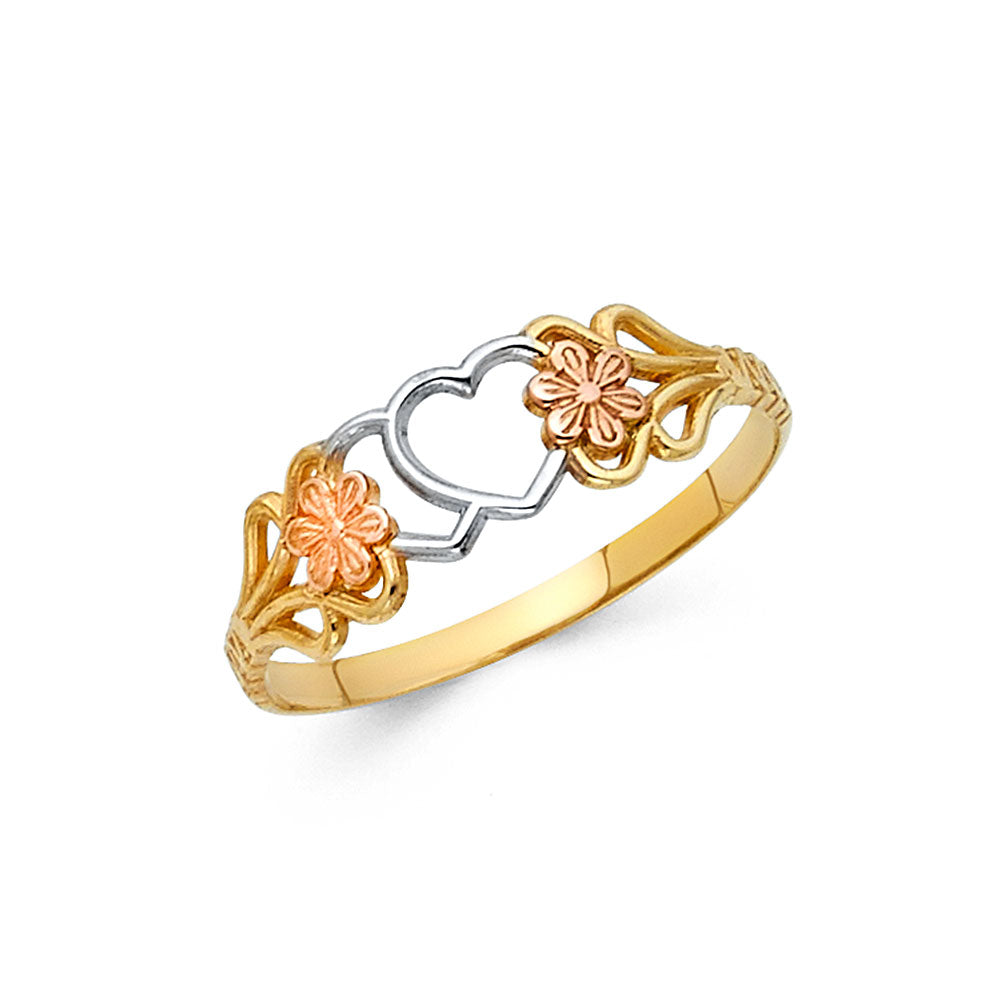 14K 3C FLOWER RINGS