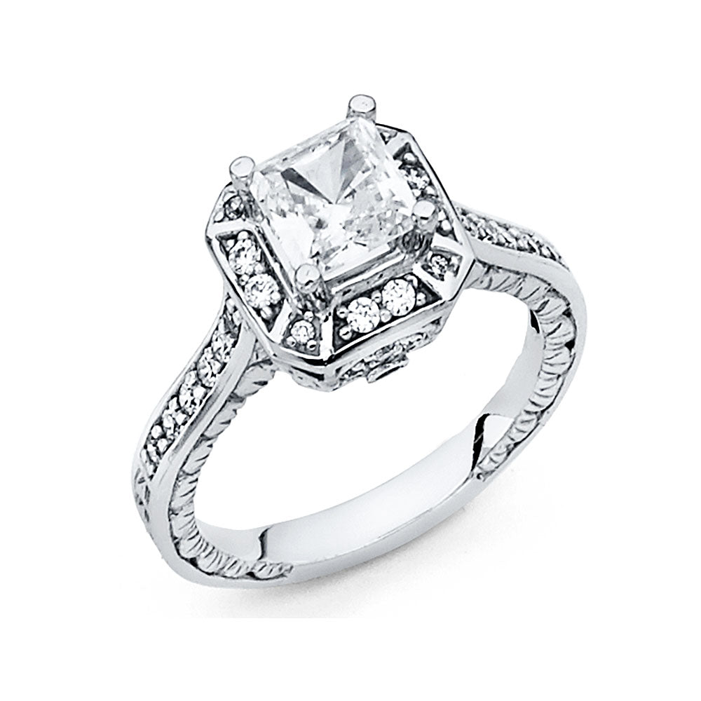 14KW CZ ENGAGEMENT RING