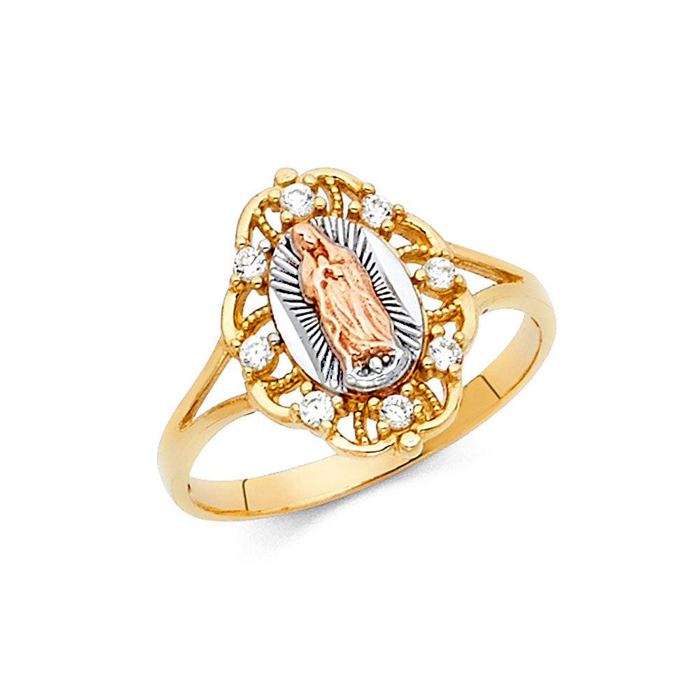14K 3C GUADALUPE CZ RINGS