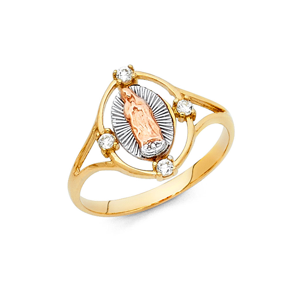 14K 3C GUADALUPE CZ RINGS
