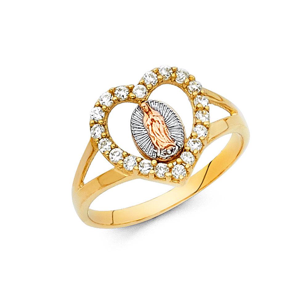 14K 3C GUADALUPE CZ RINGS