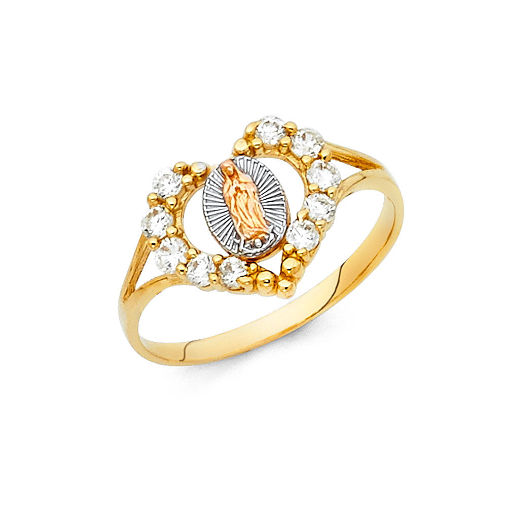 14K 3C GUADALUPE CZ RINGS