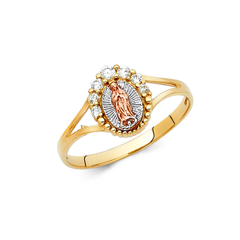 14K 3C GUADALUPE CZ RINGS