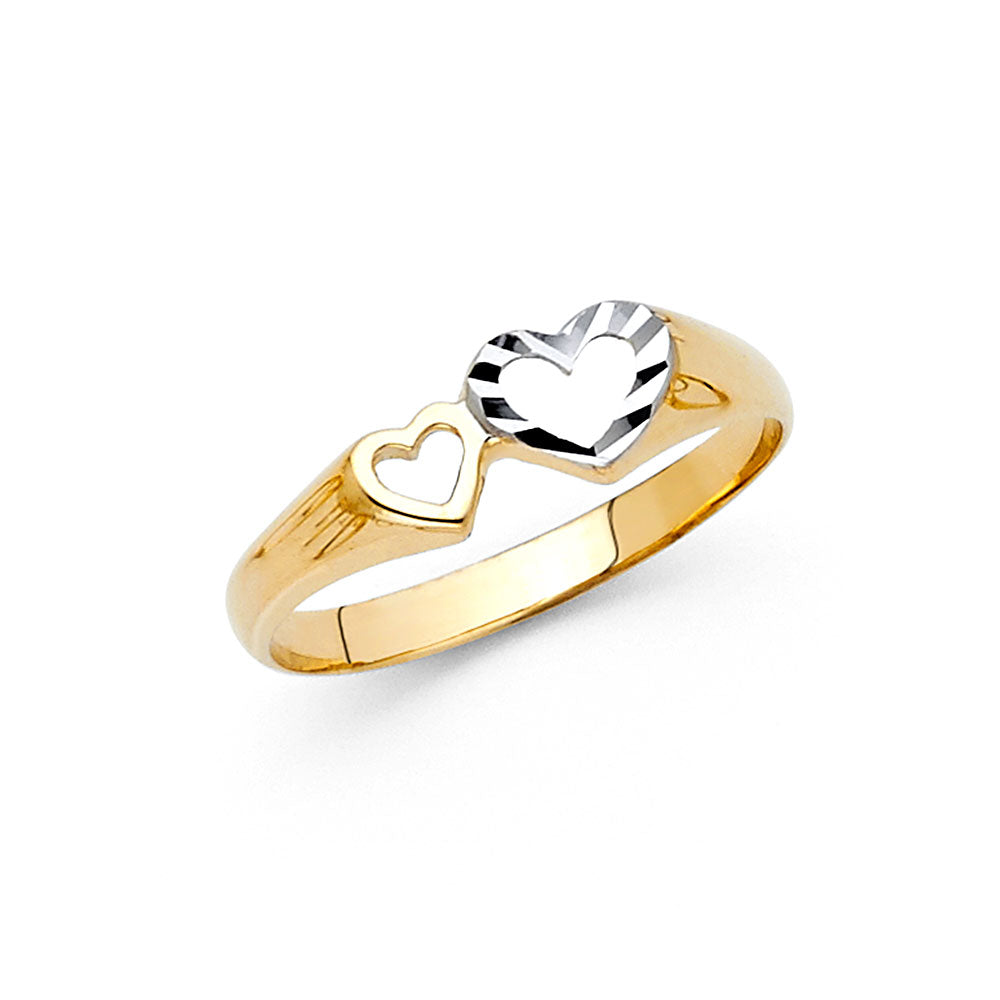 14K 2T HEART RINGS