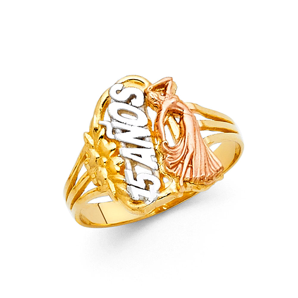 14K 3C 15 YRS RINGS
