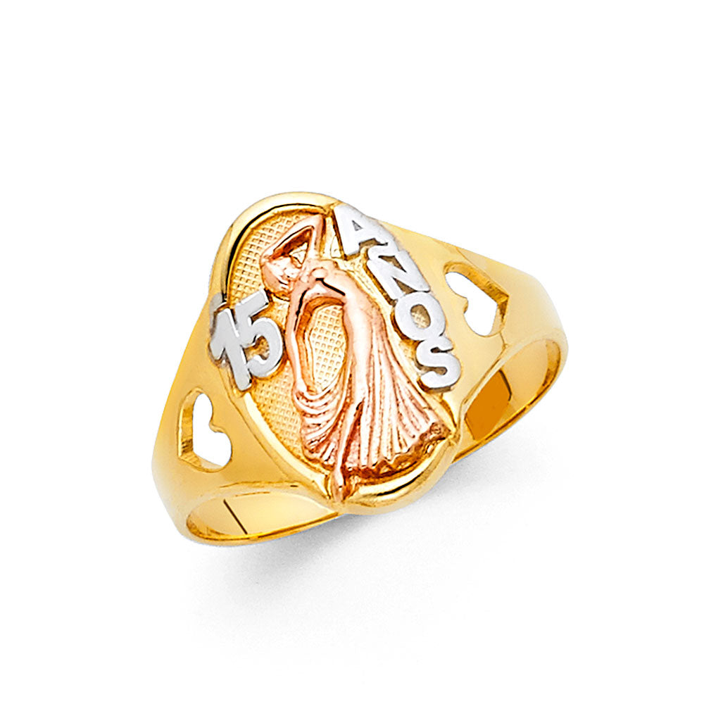 14K 3C 15 YRS RINGS
