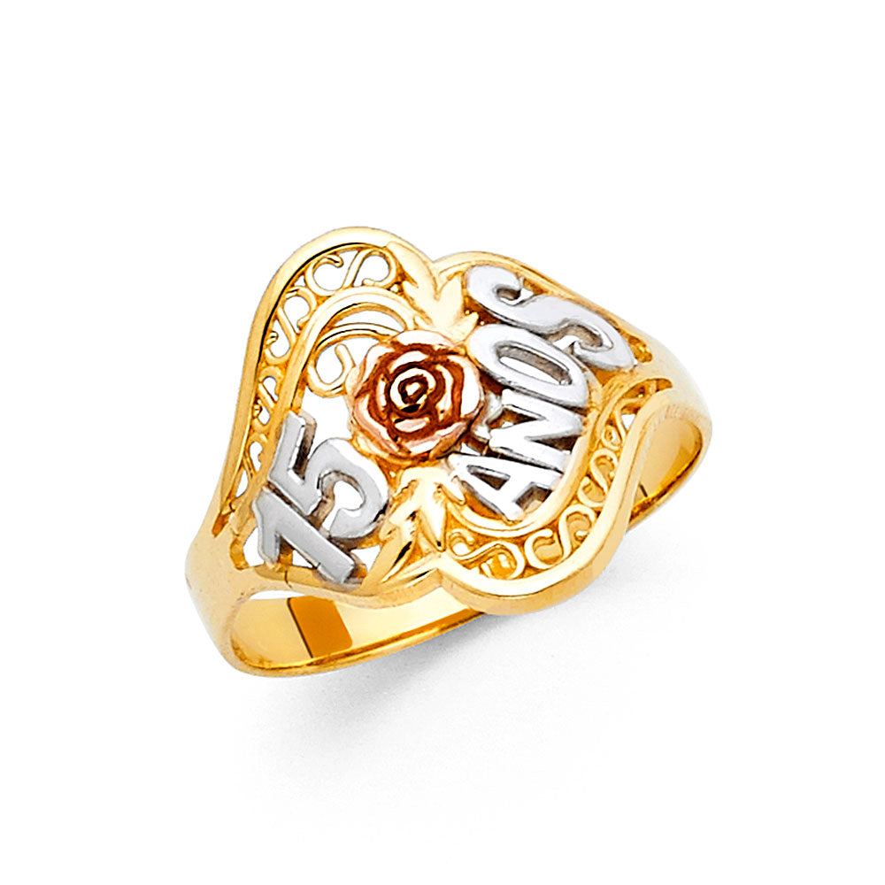 14K 3C 15 YRS RINGS