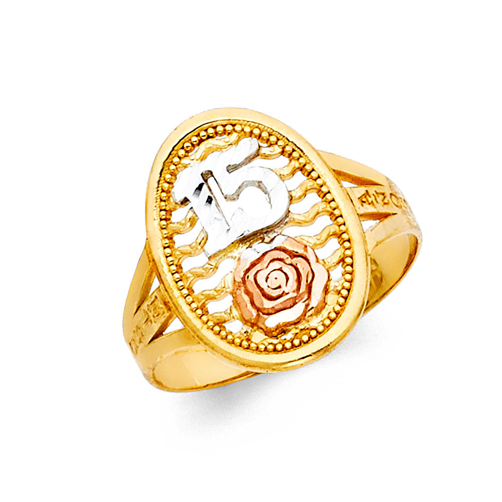 14K 3C 15 YRS RINGS