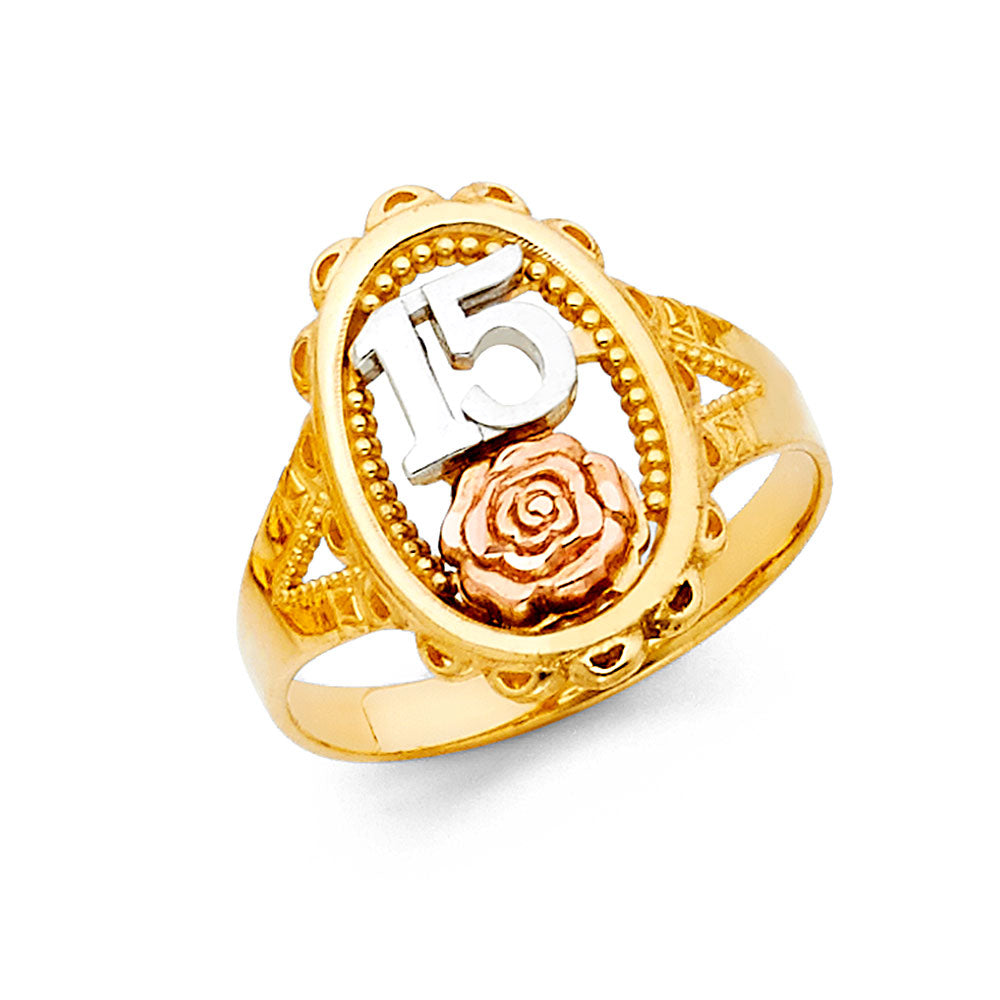 14K 3C 15 YRS RINGS