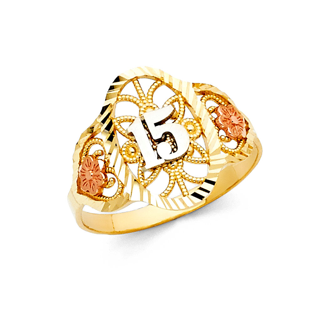 14K 3C 15 YRS RINGS