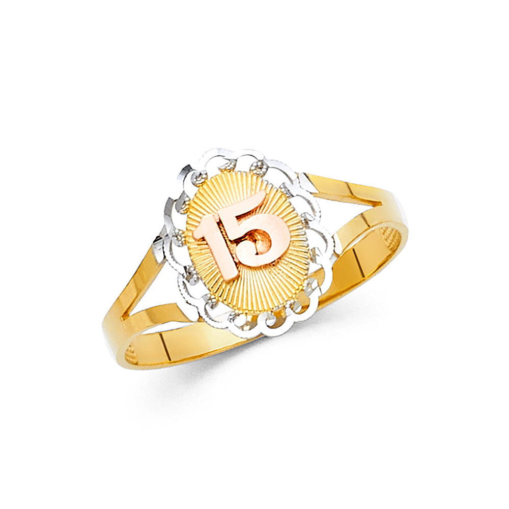 14K 3C 15 YRS RINGS