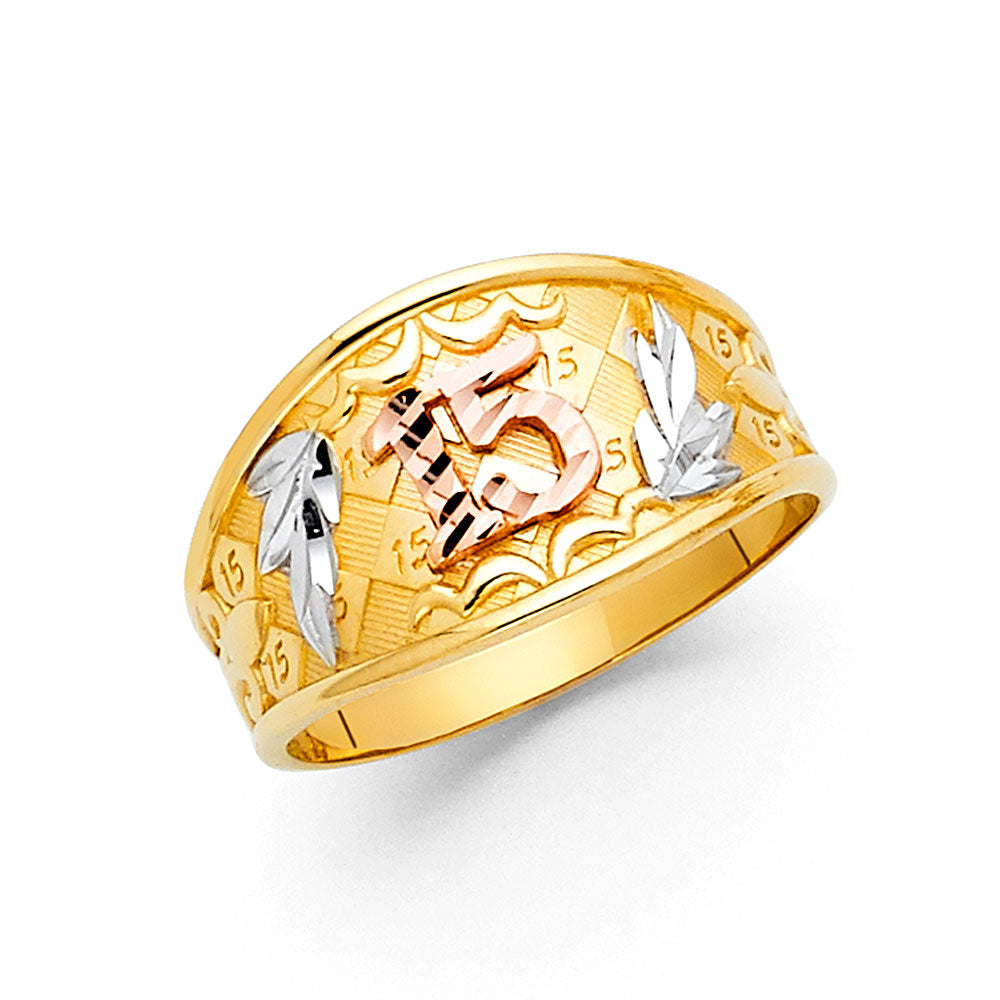 14K 3C 15 YRS RINGS