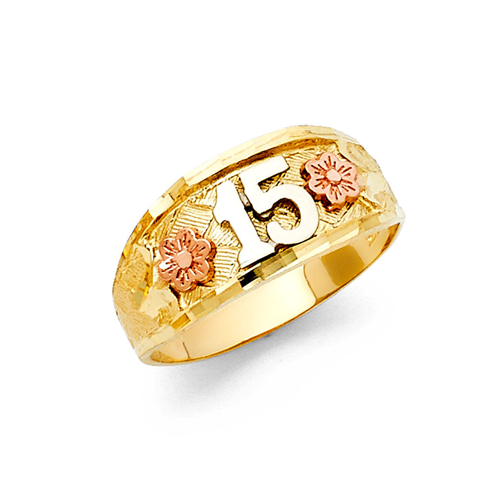 14K 3C 15 YRS RINGS