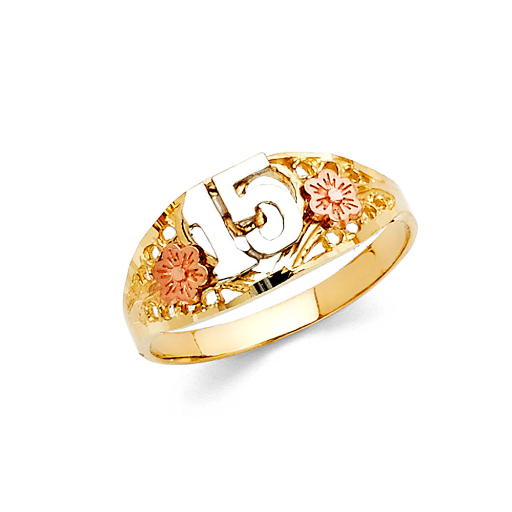 14K 3C 15 YRS RINGS