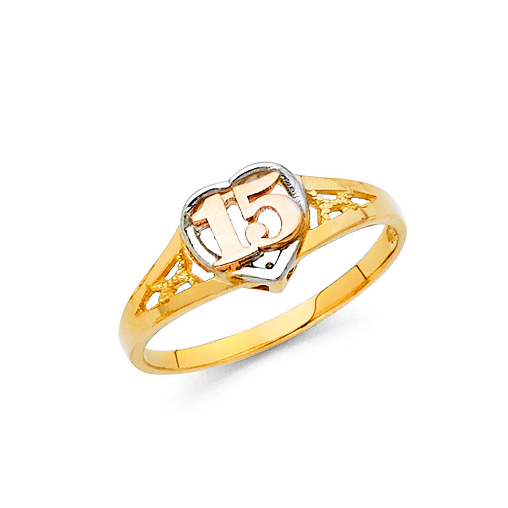14K 3C 15 YRS RINGS