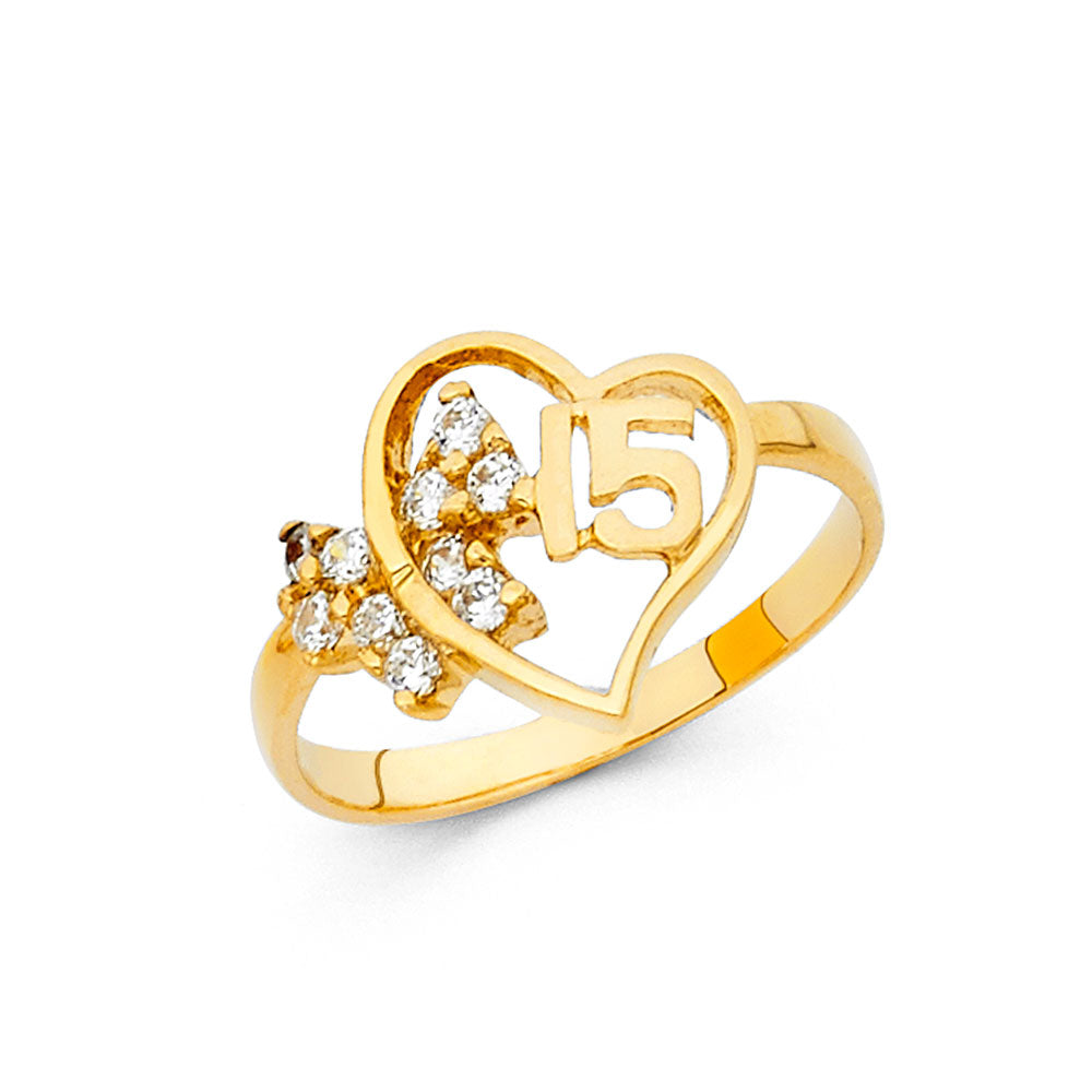 14K 15 YRS CZ RINGS