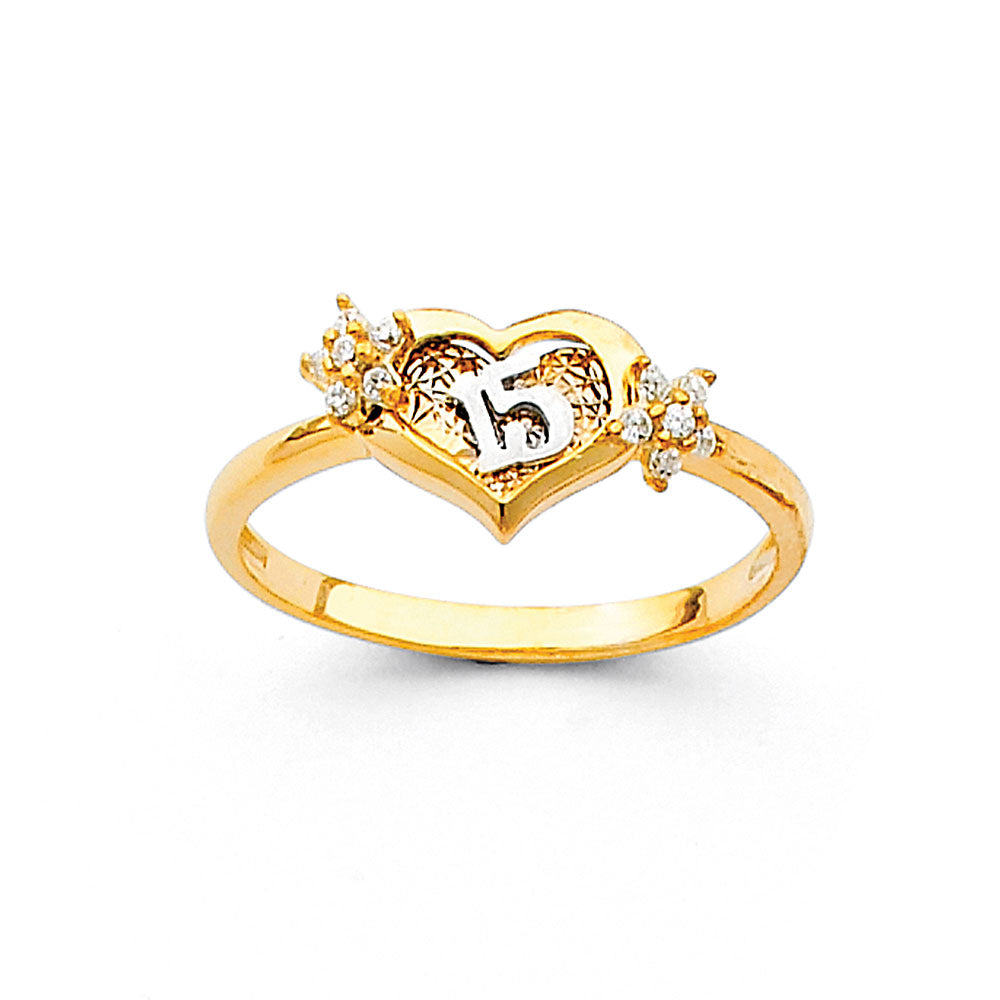 14K 2T 15 YR CZ RINGS